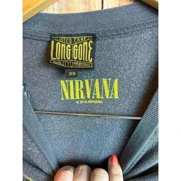 Nirvana Long Gone 2019 Tshirt Washed Out Gray Size XS - Picture 2 of 5